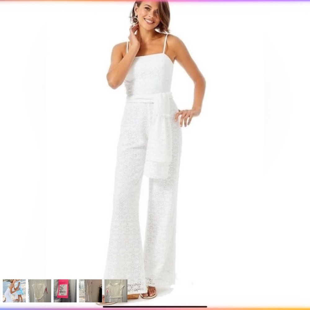 Lilly Pulitzer white Lace Pants Romper